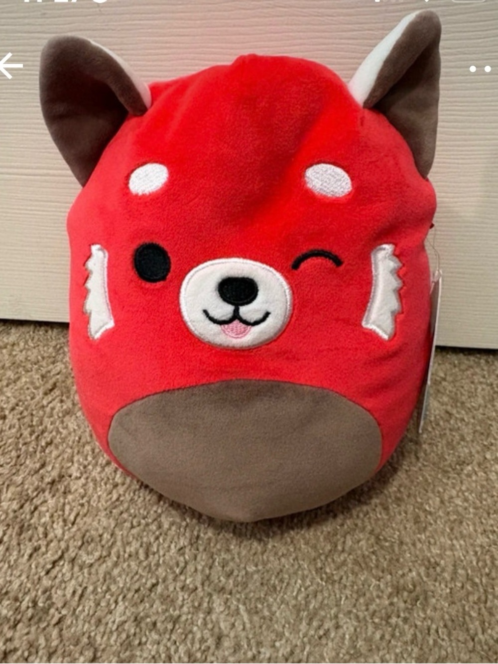 Squishmallows Red Fox Plush with Brown Accents